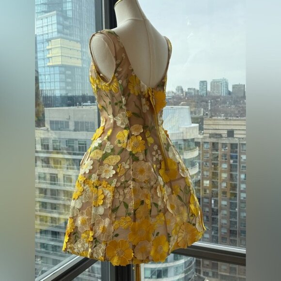 🆕 BRONX & BANCO 🧿 NWOT Jasmine Maraya Structured Mini Dress, Yellow, Sz L US 8 - Picture 11 of 16